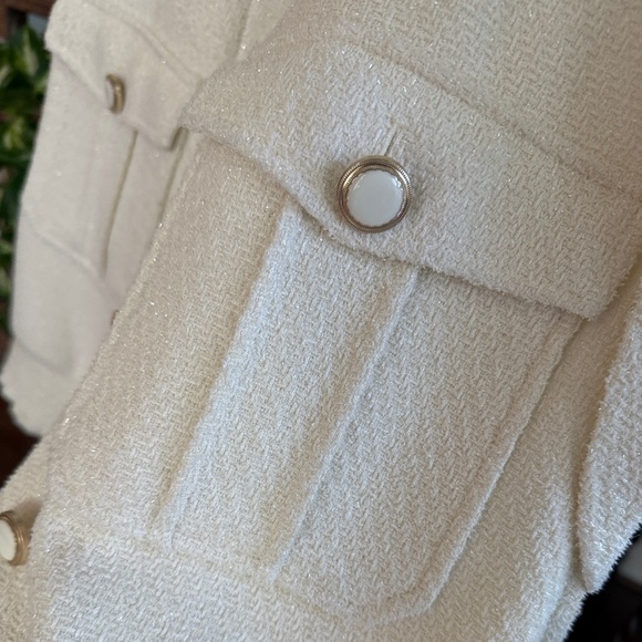 Christian Lacroix Cream Bouclé Tweed Vest | Size Large - Picture 7 of 14